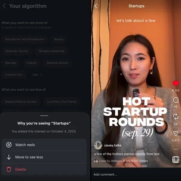 Instagram тестирует новые возможности настройки алгоритма рекомендаций