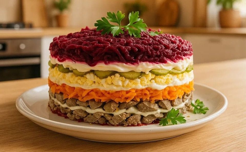 Яркий салат с куриной печенью: пошаговый рецепт для вашего стола