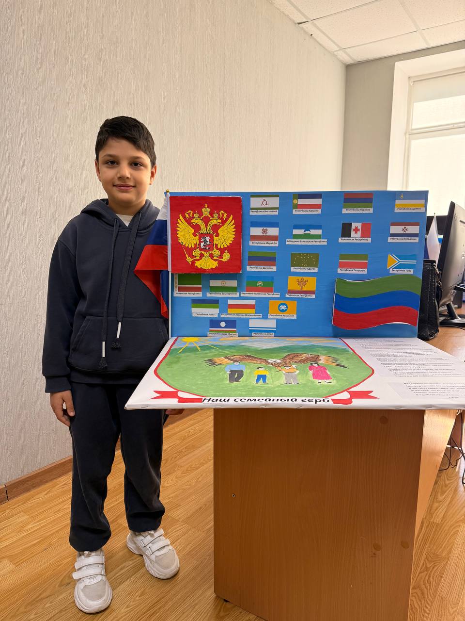 Работа, представленная на конкурс, приуроченный ко Дню единства народов России, по созданию уникального семейного флага и герба Работа, представленная на конкурс, приуроченный ко Дню единства народов России, по созданию уникального семейного флага и герба
