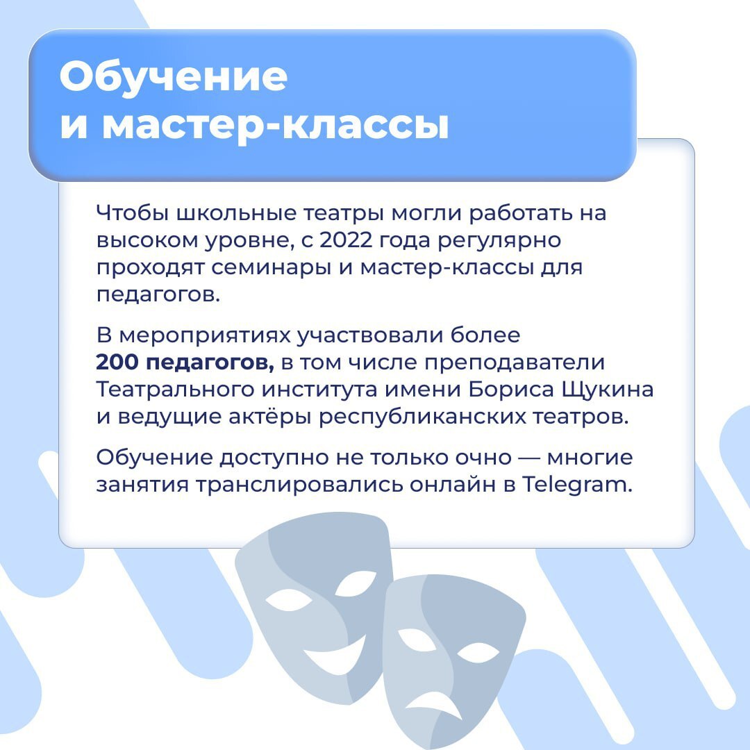 Проект «Школьные театры» продолжают развивать в Дагестане Проект «Школьные театры» продолжают развивать в Дагестане