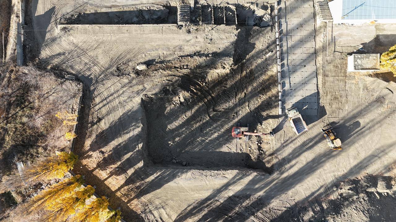 Ход строительства новой школы в поселке Шамилькала Ход строительства новой школы в поселке Шамилькала