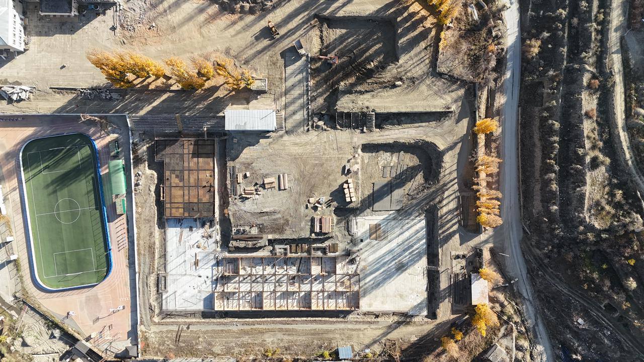 Ход строительства новой школы в поселке Шамилькала Ход строительства новой школы в поселке Шамилькала