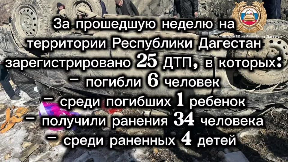Шесть человек погибли в результате дорожно-транспортных происшествий, произошедших в Дагестане на неделе с 5 по 11 января