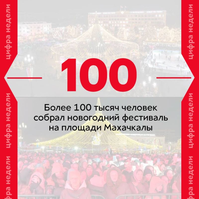 #Цифра_недели. Более 100 тысяч человек собрал новогодний фестиваль на площади Махачкалы