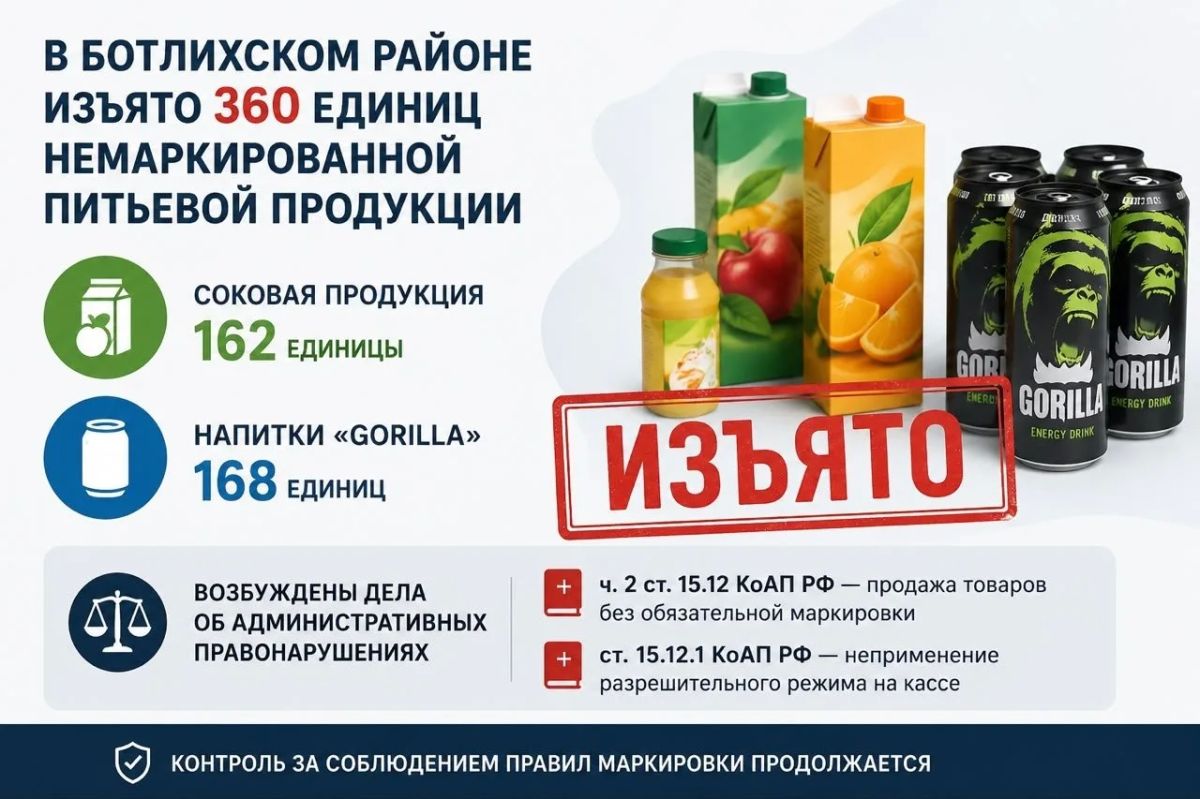 В магазинах Ботлихского района изъяли 360 единиц немаркированных напитков